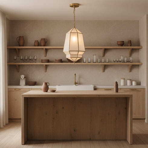 Handmade Moroccan Brass Lamp with Milky Glass - Home Decor (pl-2020)