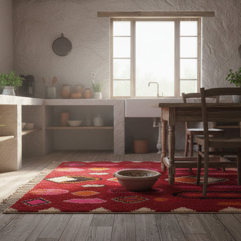 Handmade Moroccan Boujaad Wool Rug - Custom Berber Home Decor