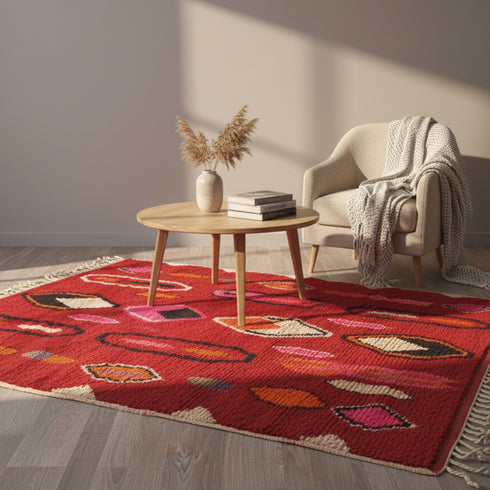 Handmade Moroccan Boujaad Wool Rug - Custom Berber Home Decor