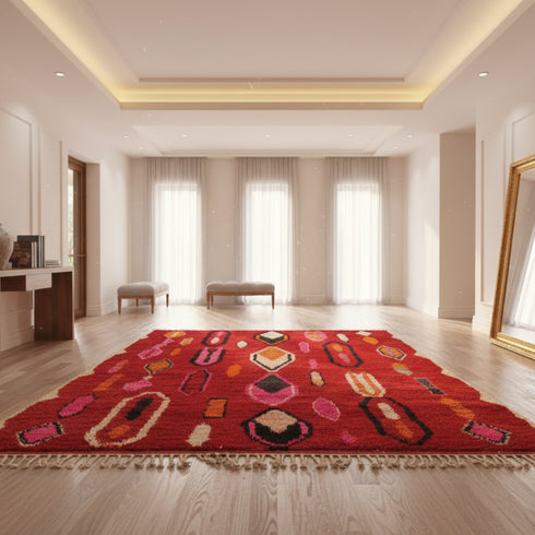 Handmade Moroccan Boujaad Wool Rug - Custom Berber Home Decor