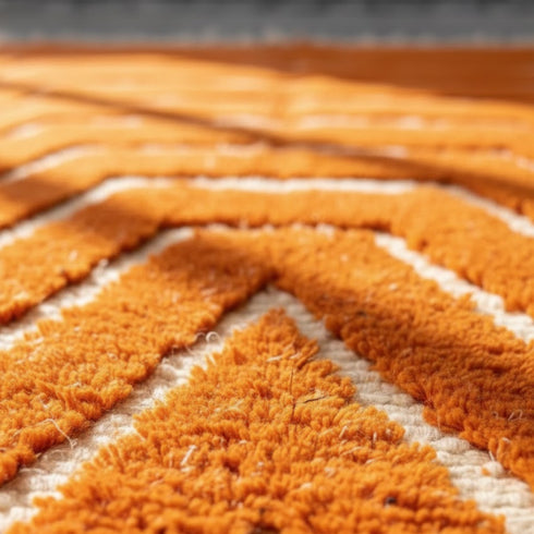 Large Orange Moroccan - Handmade Berber Custom Rug