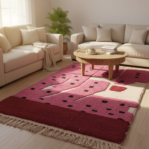 Pink moroccan rug - Moroccan Boujaad Handmade Rug