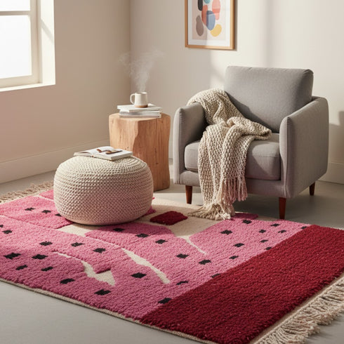 Pink moroccan rug - Moroccan Boujaad Handmade Rug