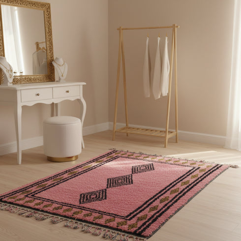 Custom Pink Moroccan Rug - Beni Ourain Style Rug