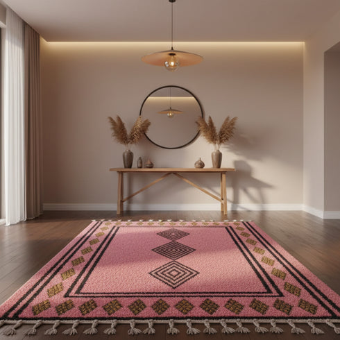 Custom Pink Moroccan Rug - Beni Ourain Style Rug