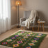 Handmade Green Rug - Colorful Geometric Carpet