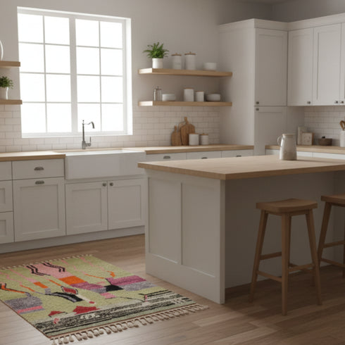 Light Green Boujaad Berber Rug - Modern Moroccan Carpet