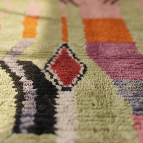 Light Green Boujaad Berber Rug - Modern Moroccan Carpet