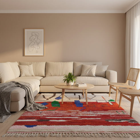 Handmade Moroccan Boujaad Rug - Custom Wool Carpet