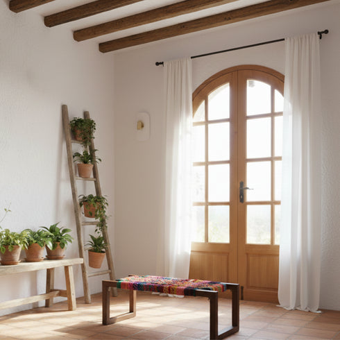 Multi Color Bench Chair - Beautiful Artisan Wooden Decor