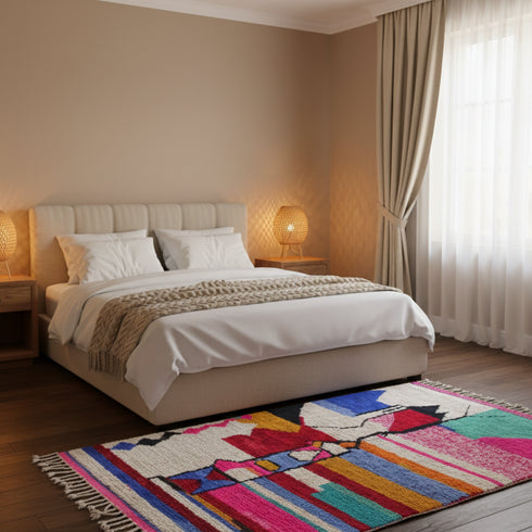 Amazing Colorful Moroccan Rug: Custom Handmade Carpet