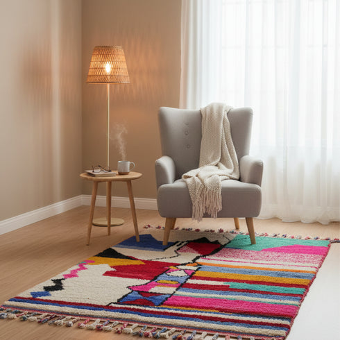 Amazing Colorful Moroccan Rug: Custom Handmade Carpet