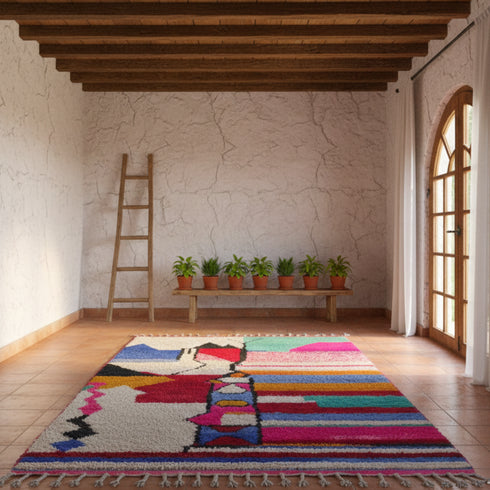 Amazing Colorful Moroccan Rug: Custom Handmade Carpet
