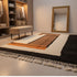Handmade Brown White & Orange Berber Wool Rug: Modern Moroccan Style