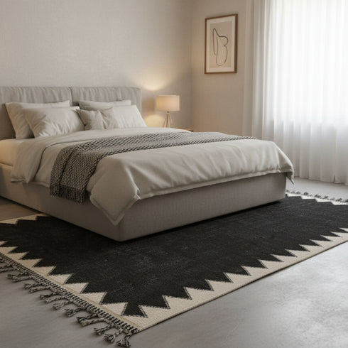 Black Beni Ourain Rug - Handmade Wool Berber Rug