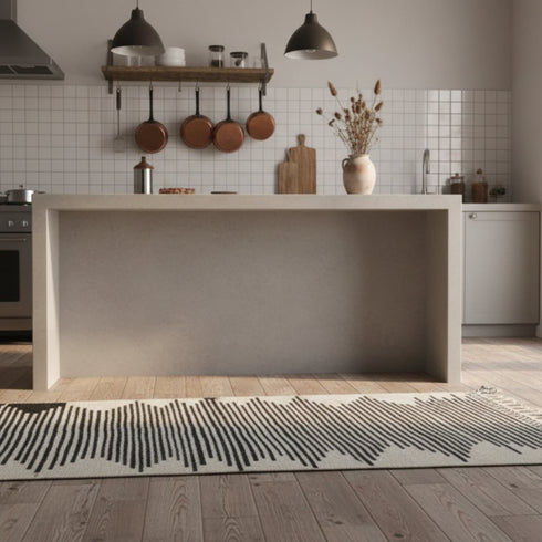 Handmade Moroccan Wool Rug - Black and White Berber Carpet