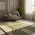 Green Striped Moroccan Rug – Modern Handmade Carpet