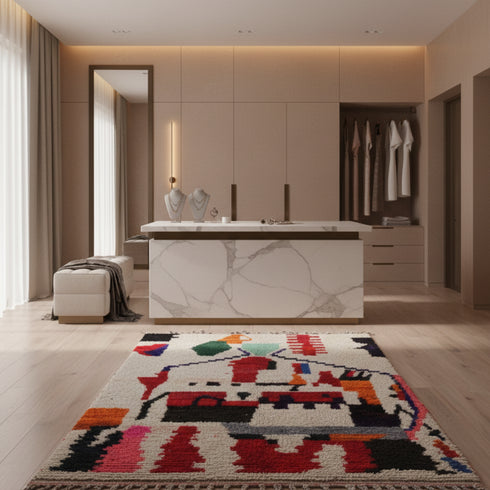 Steel Red Boujaad Rug - Custom Handwoven Moroccan Rug