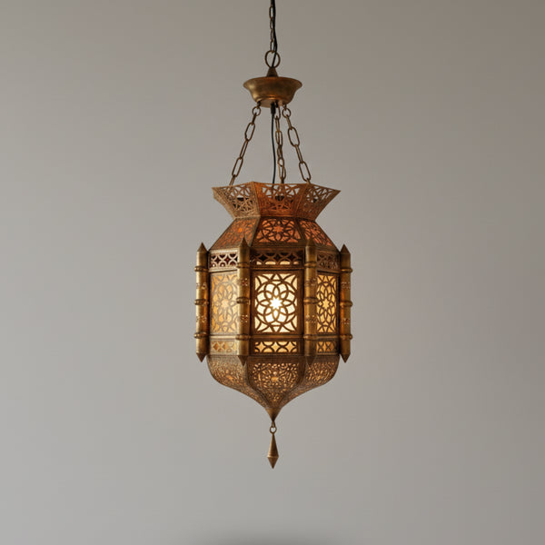 Elevate your home décor with this exquisitely handcrafted Moroccan brass pendant light.