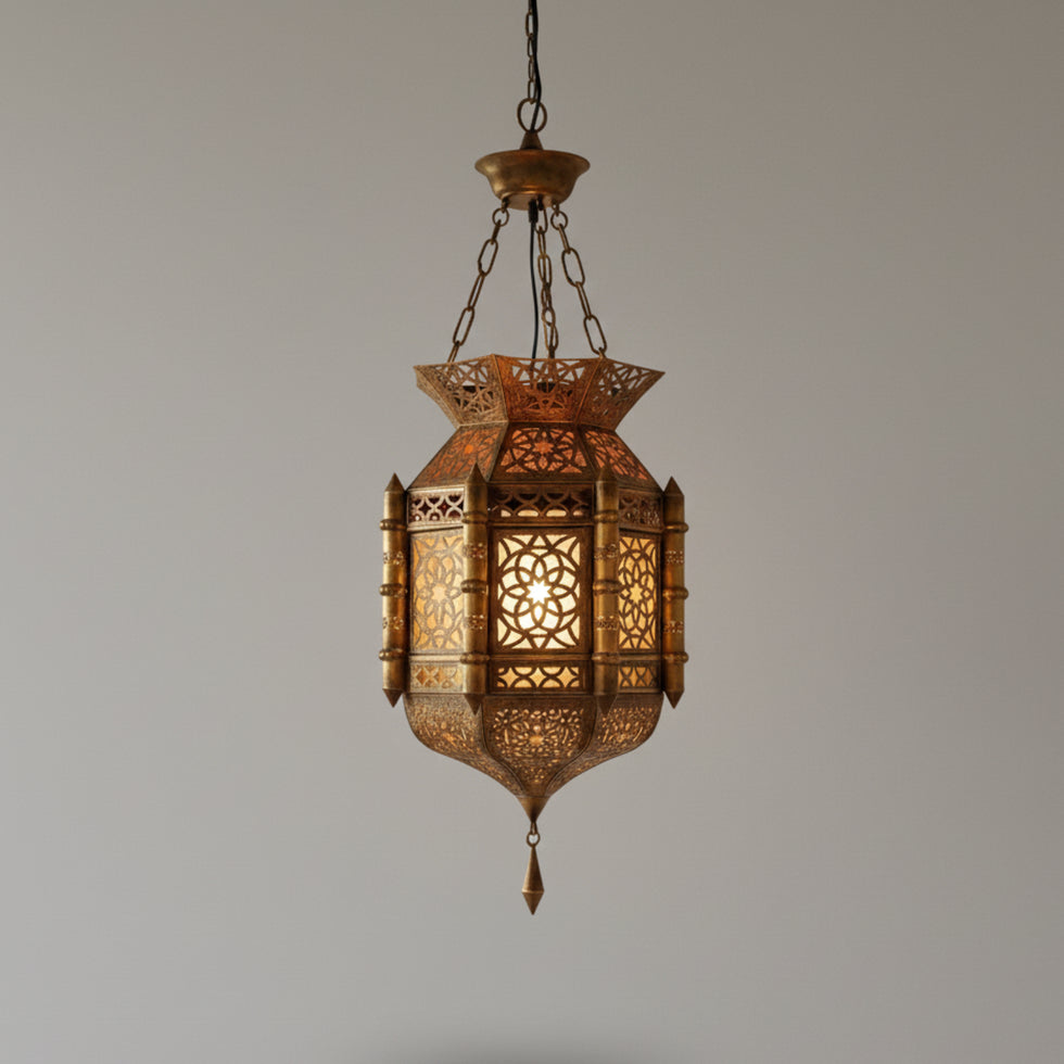 Elevate your home décor with this exquisitely handcrafted Moroccan brass pendant light.