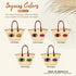 Winky Eyes Sequin Straw Basket Bag | Leather Handle Tote