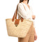 Moroccan Straw Beach Bag – Handwoven Basket with brass Clasp