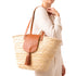 Large Moroccan Straw Bag – Coastal Tote, Tan Leather Flap & Tassel