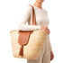 Large Moroccan Straw Bag – Coastal Tote, Tan Leather Flap & Tassel