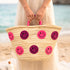 Smiley Face Straw Basket Bag | Handmade Moroccan Beach Tote Bag
