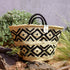 Woven Bag with Black Pattern - Handcrafted Moroccan Artisan Bag