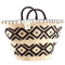 Woven Bag with Black Pattern - Handcrafted Moroccan Artisan Bag