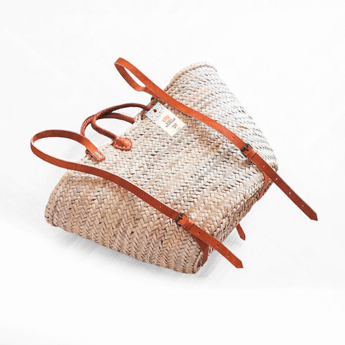 Woven Palm Backpack - Sustainable Market Bag