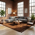 Brown Moroccan Berber Rug - High Pile Natural Wool - Modern Plush Living Room Decor
