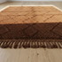 Brown Moroccan Berber Rug - High Pile Natural Wool - Modern Plush Living Room Decor