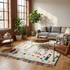 Handmade Azilal Rug - High Pile Natural Wool - Colorful Abstract Boho Decor