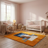 Modern Moroccan Wool Rug – Vibrant Abstract High Pile Area Rug for Boho Living Room Decor