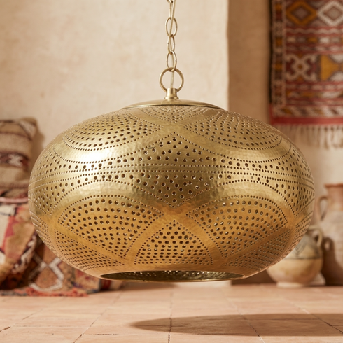 Filigree Brass Moroccan Ceiling Light