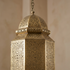 Handmade Authentic Moroccan Hanging Lamp – Gold Brass Pendant Light with Intricate Filigree Entryway Lantern Design