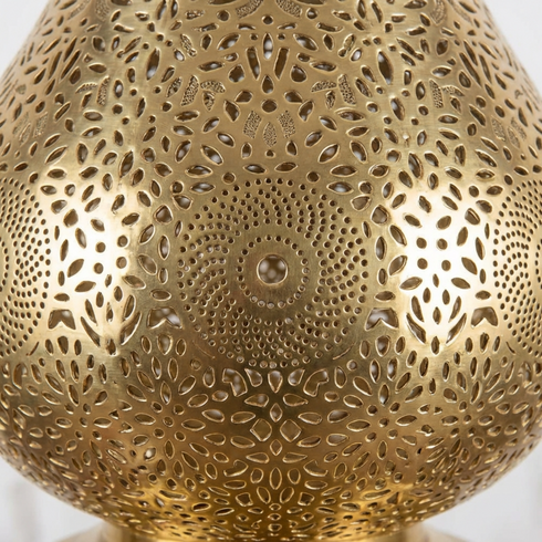 Handmade Moroccan Lamp - Gold Brass Pendant - Living Room Lamp