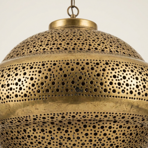 Moroccan Pendant Light – Brass Filigree Bedroom