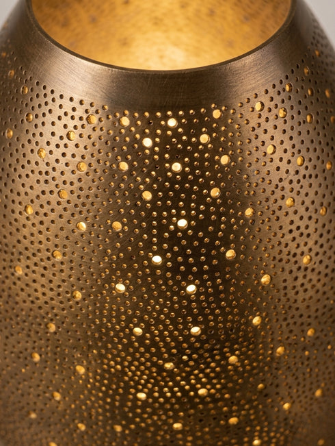 Moroccan Table Lamp – Filigree Openwork Brass Lamp Living Room