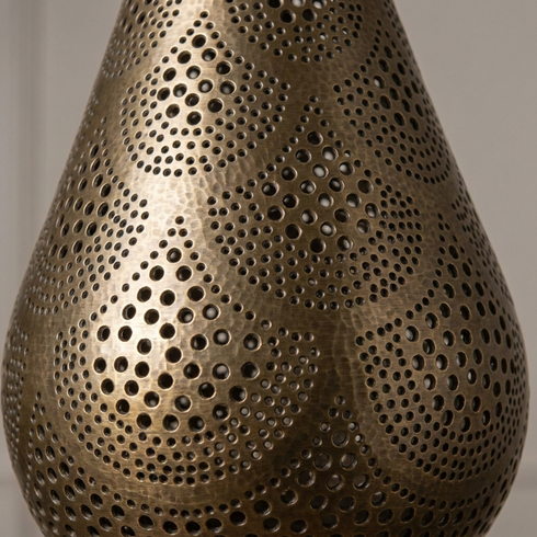 Moroccan Pendant Light – Brass Teardrop Perforated