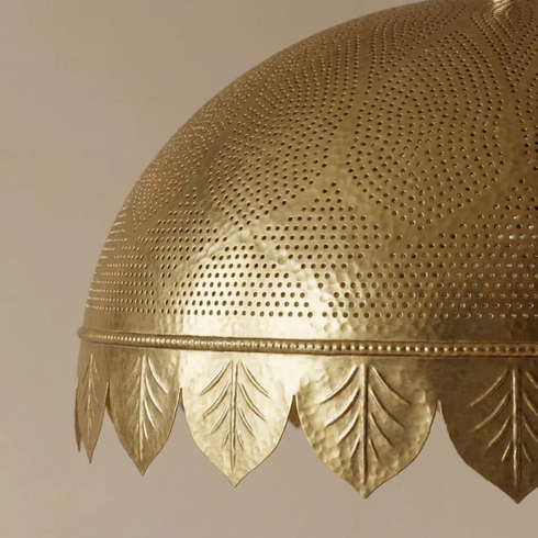 Handmade Moroccan Pendant Light – Brass Globe Dome