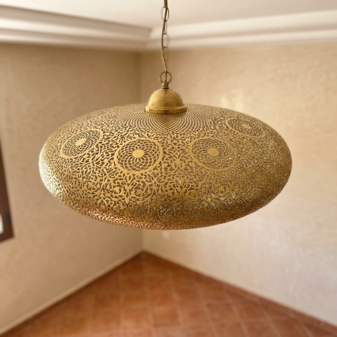Moroccan Pendant Light – Brass Filigree Handmade