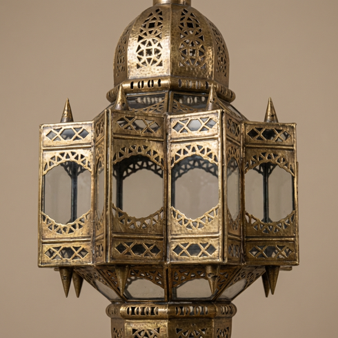 Moroccan Brass Pendant Light - Handmade Hanging Lantern (pl-2019)