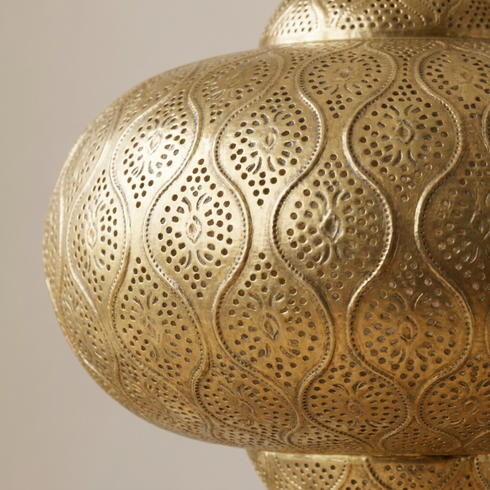 Moroccan Pendant Light – Brass Filigree