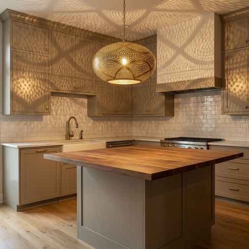 Filigree Brass Moroccan Ceiling Light
