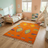 Vibrant Beni Ourain Rug - Bold Orange Geometric Boho Decor
