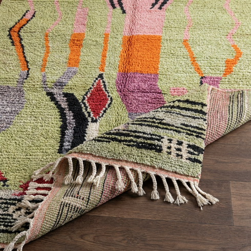 Light Green Boujaad Berber Rug - Modern Moroccan Carpet