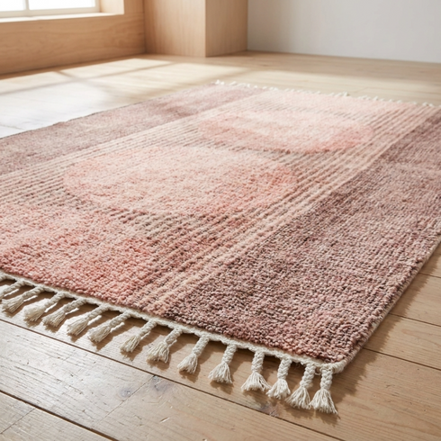 Modern Moroccan Kilim Rug - Flatweave Natural Wool - Geometric Abstract Boho Decor